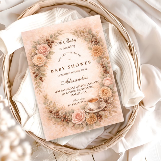 Convite Boho Neutral A Baby Is Brewing (Criador carregado)