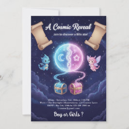 Convite Boho Neutral Gender Reveal Invitation