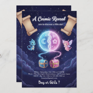 Convite Boho Neutral Gender Reveal Invitation