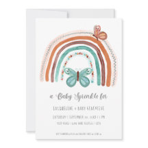 Boho Neutral Rainbow Terracotta Teal Sun Butterfly