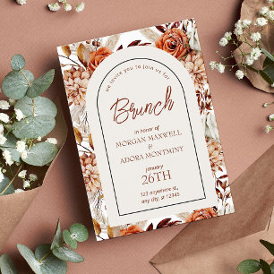 Convite Boho Neutral Watercolor Pampas Bridesmaids Brunch