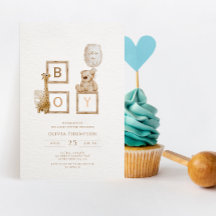 Boho Neutral Wood Block Letters É um Chá