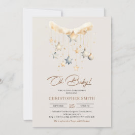 Convite Boho neutro em cobre e brinquedos para bebês enfer