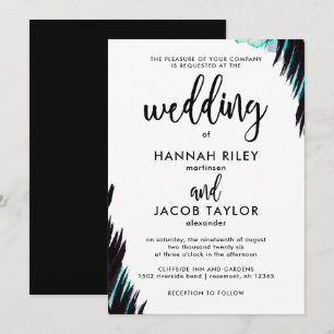 Convite Boho Nights Black and White Weding