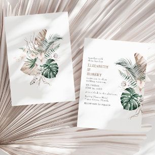 Convite Boho Orquídea Tropical e Casamento Monstera