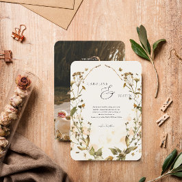 Convite Boho Outono Flor Silvestre | Casamento Botânico