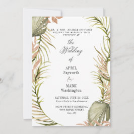 Convite Boho Palm Leaf Greenery Casamento