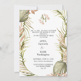 Convite Boho Palm Leaf Greenery Casamento