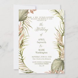 Convite Boho Palm Leaf Greenery Casamento 2