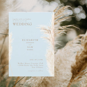 Convite Boho Pampas Céu Azul Juntos com Casamento
