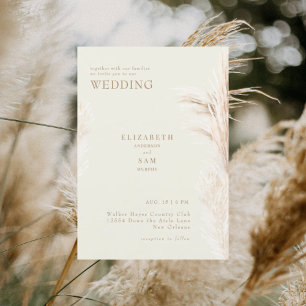 Convite Boho Pampas Creme junto com Casamento
