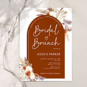 Convite Boho Pampas Grass Arch Terracotta Bridal Brunch