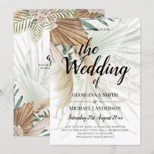 Convite BoHO Pampas Grass Beige Green Terracotta Casamento