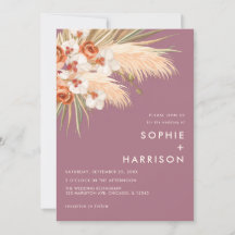  Boho Pampas Grass Dusty Rosa Weding
