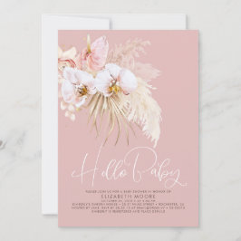 Convite Boho Pampas Grass e Chá de fraldas Tropical Flores