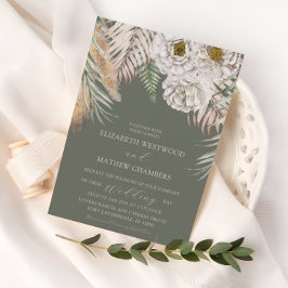 Convite Boho Pampas Grass & Floral Sage Casamento Verde
