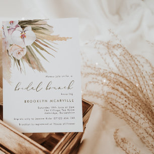 Convite Boho Pampas Grass Watercolor Floral Bridal Brunch