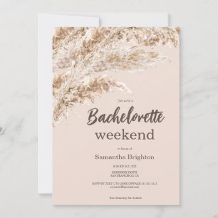Convite Boho Pampas Grass Weekend Bachelorette