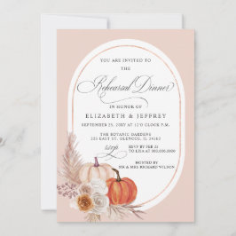Convite Boho Pampas Pumpkins Janto de Ensaio de Queda