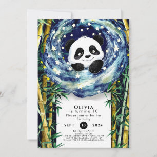 Convite Boho Panda Cute Birthday