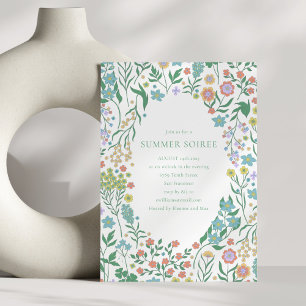 Convite Boho Pastel Blue Wildflower Whimsy Summer Soiree