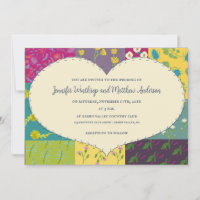 Boho Patchwork Quilt and Heart Shape Weding