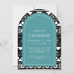 Convite Boho Pattern Wedding Arch Green Chá de panela