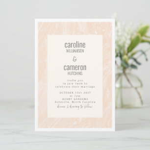 Convite Boho Peach Blush Marble Casamento Moderno