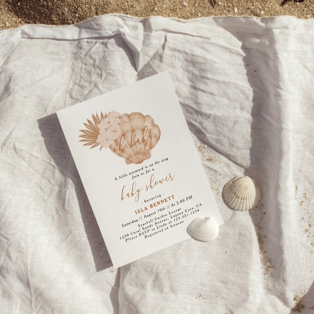 Convite Boho Pequena Sereia Está A Caminho Do Chá de frald (Criador carregado)