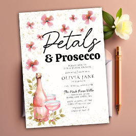 Convite Boho Petals Prosecco Chá de panela de Flora Whimsi
