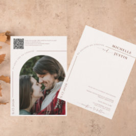 Convite Boho Photo | Casamento de Script de Caligrafia Min