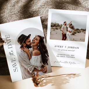 Convite Boho Photo Save the Date (Foto do Boho Salva a dat