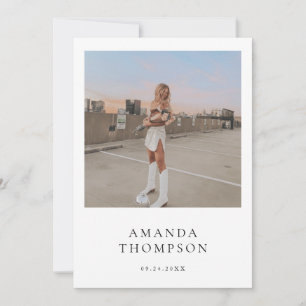 Convite Boho Photo Sweet 16th Birthday, minimalista modern