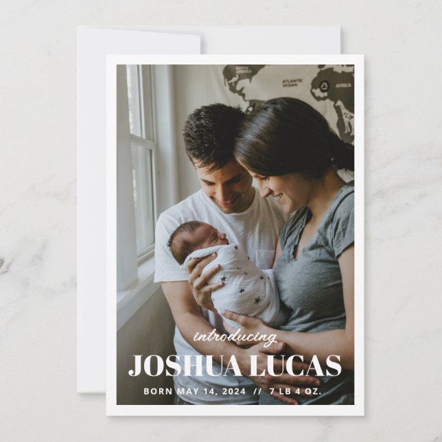 Convite Boho Photo Wedding Save the Date Card (Frente)