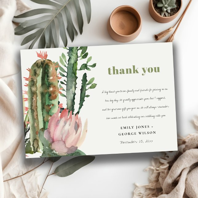 CONVITE BOHO PINK FLORAL CACTI FOLIAGE CASAMENTO OBRIGADO (Criador carregado)