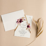 Convite Boho Pink Frame Pampas Grass Casamento Floral<br><div class="desc">Traga seus convidados para o casamento com seu convite de Boho Pampas Rosa Floral.</div>