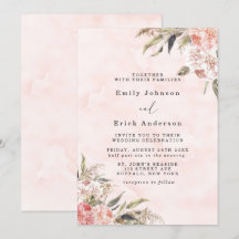 Boho Pink Peony Pampas Grass Casamento