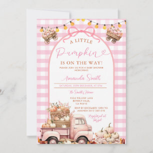 Convite Boho Pink Truck Pumpkin está no caminho do Chá de 