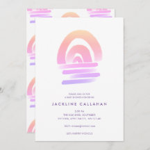 Boho Pink Watercolor Rainbow Baby Girl Chá