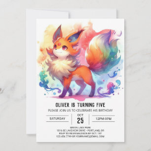 Convite Boho Playful Fox Birthday
