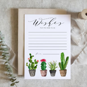 Convite Boho Potted Cactus Bem Deseja Uma Placa De Chá de