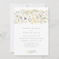 Boho Primavera Wild Botanical Florals Stripe Wedpe