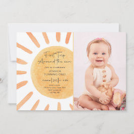 Convite Boho Primeira Viagem Ao Redor Do primeiro aniversa