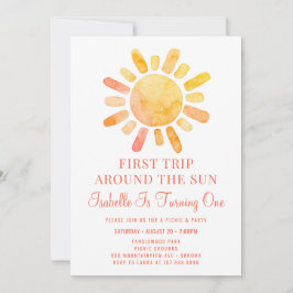 Convite Boho Primeira Viagem Em Torno Do Sol Primeiro Aniv