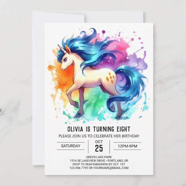 Convite Boho Printable Horse Birthday (Frente)