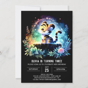 Convite Boho Printable Tiger Birthday