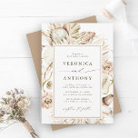 Convite Boho Protea Pampas Grass Casamento Floral<br><div class="desc">Este convite para o casamento apresenta proteas pintadas de aquarelas,  orquídeas brancas,  capim de pampas seco,  antracúrios brancos,  folhas com uma estrutura de retângulo de camelo. Para personalização mais avançada deste design,  clique no link "personalizar mais". Itens correspondentes também estão disponíveis.</div>