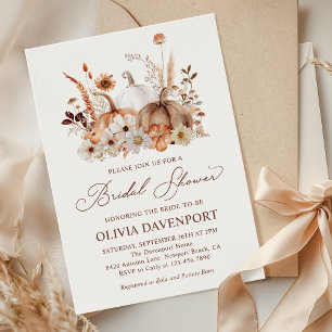 Convite Boho Pumpkin Floral Chá de panela Fall