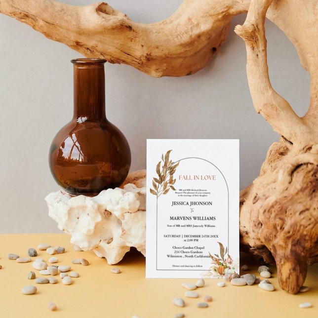 Convite Boho Pumpkin se apaixona pelo casamento no outono (Criador carregado)