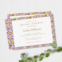 Boho Purple Spring Floral Cute Bridal Shower